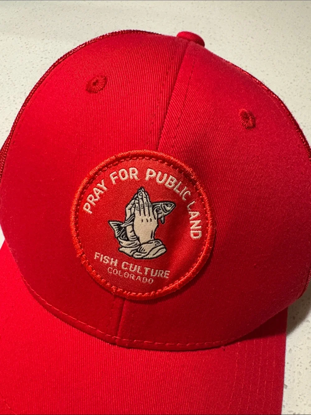 Red 'Pray for Public Land' Trucker Hat